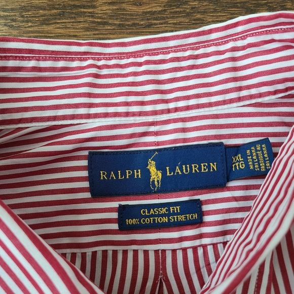 Ralph Lauren striped men's shirt sz.XXL red/white - Picture 3 of 10